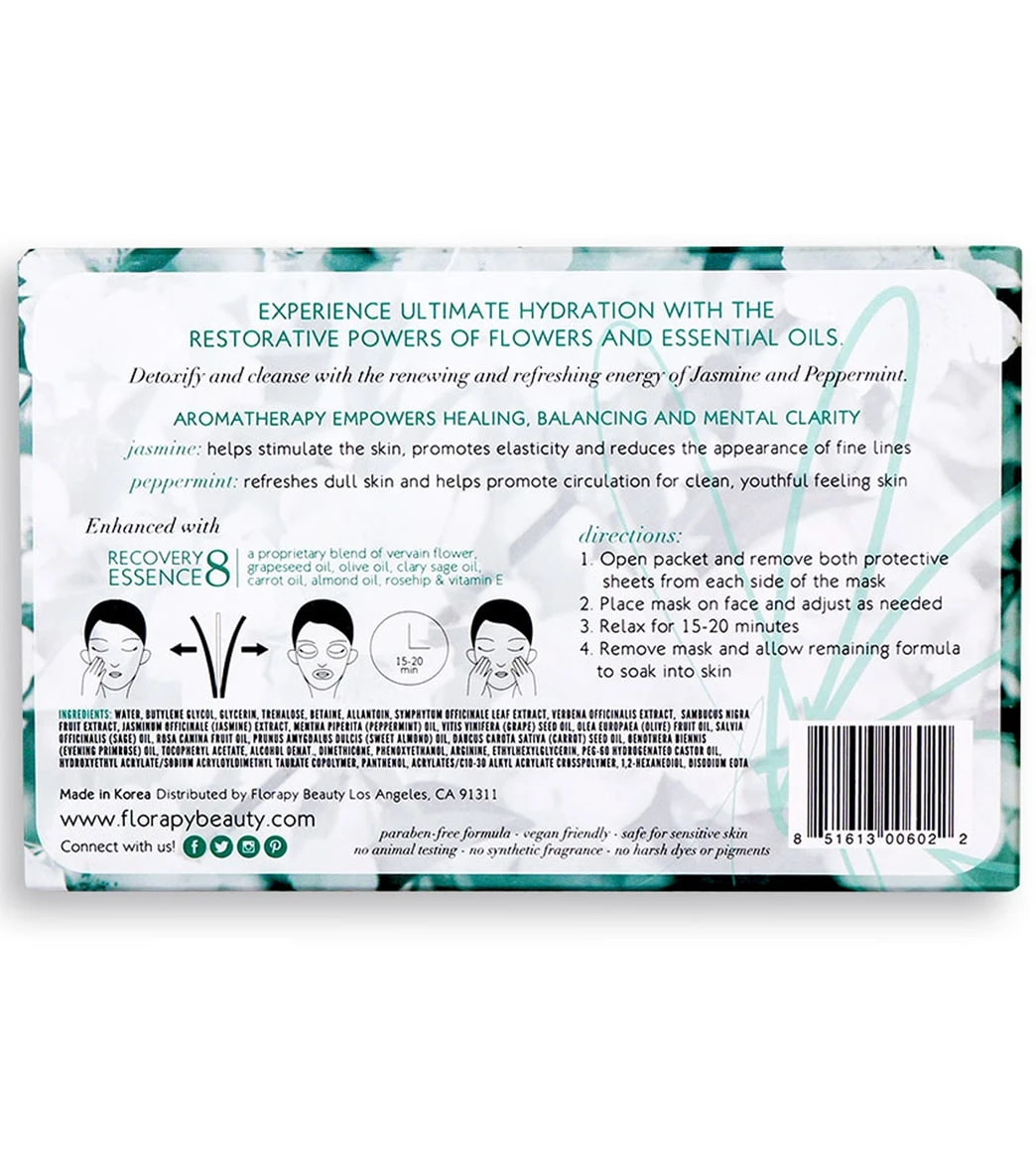 Detox Aromatherapy Sheet Mask 5 Count, Jasmine Peppermint - Image 2