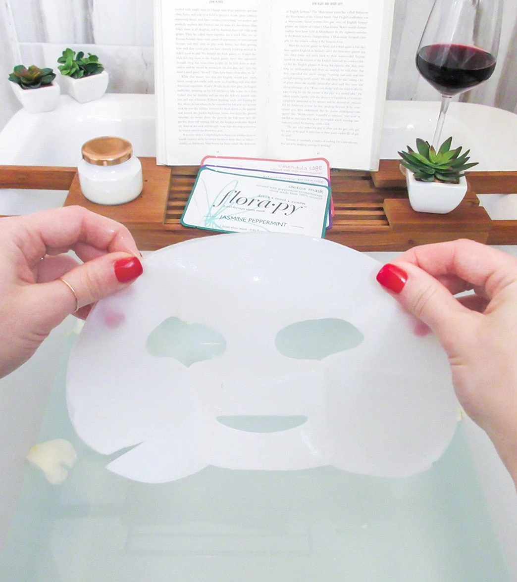 Detox Aromatherapy Sheet Mask 5 Count, Jasmine Peppermint - Image 6