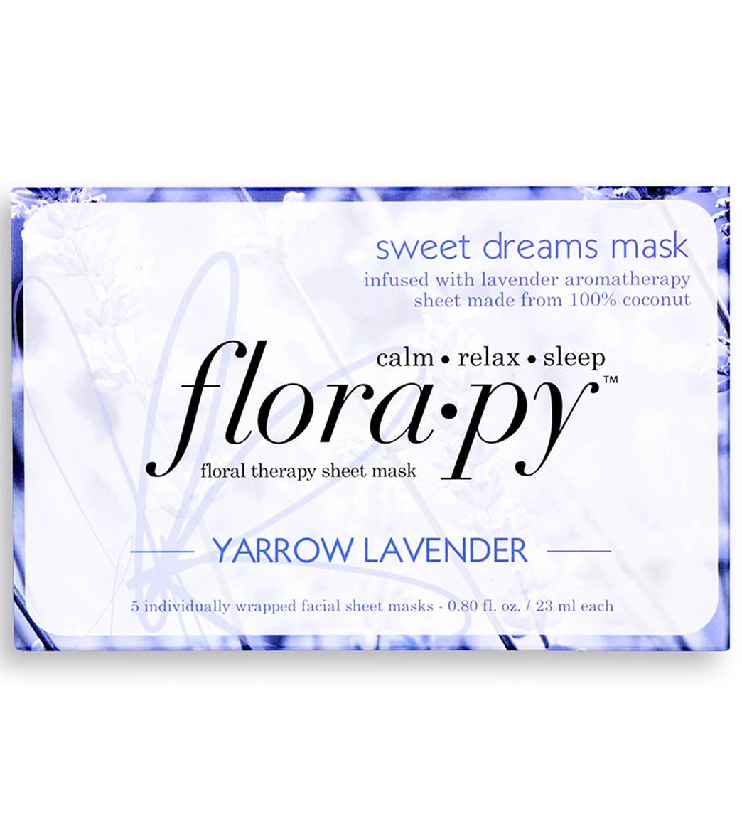 Sweet Dreams Aromatherapy Sheet Mask 5 Count, Yarrow Lavender