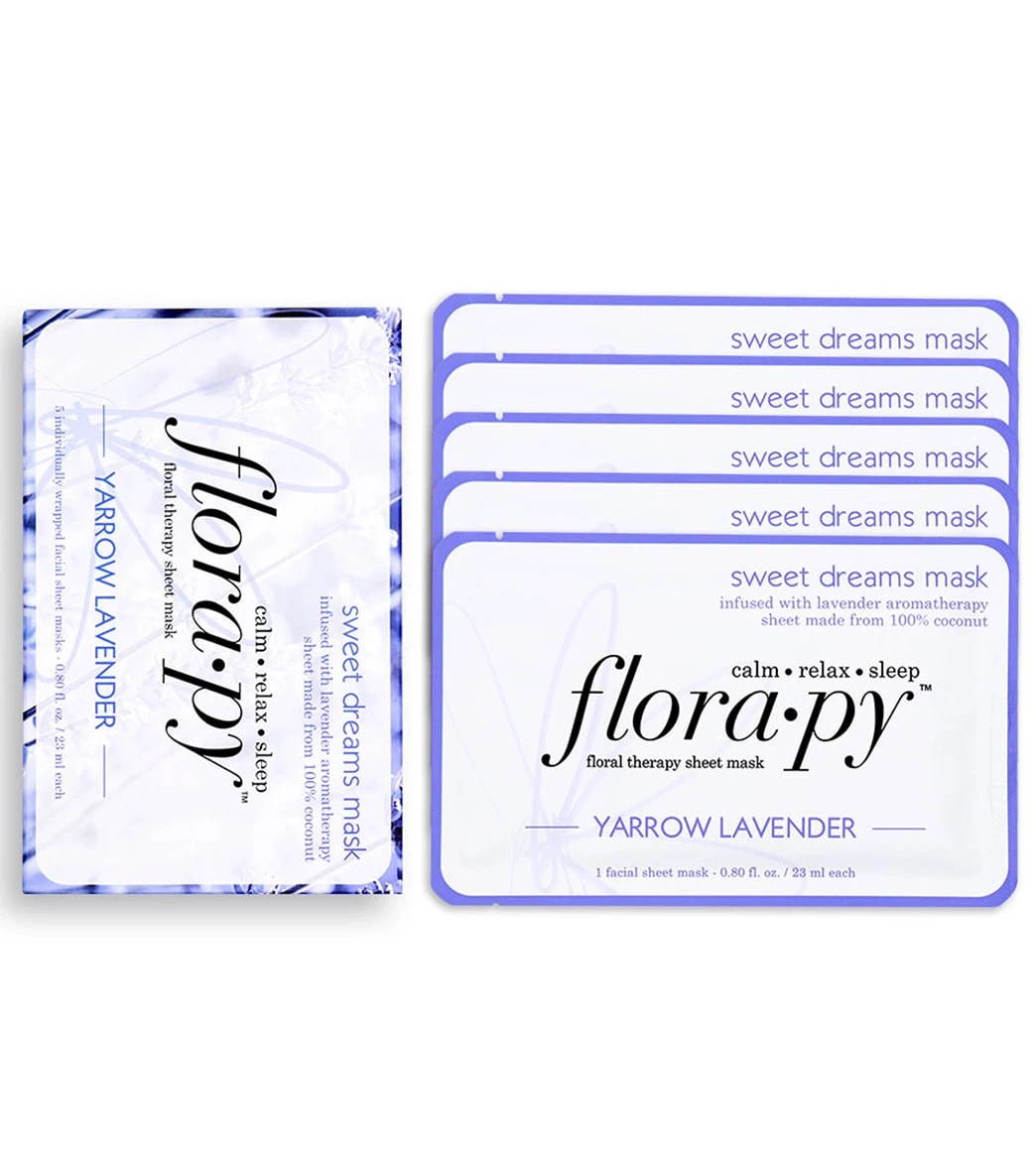 Sweet Dreams Aromatherapy Sheet Mask 5 Count, Yarrow Lavender - Image 3