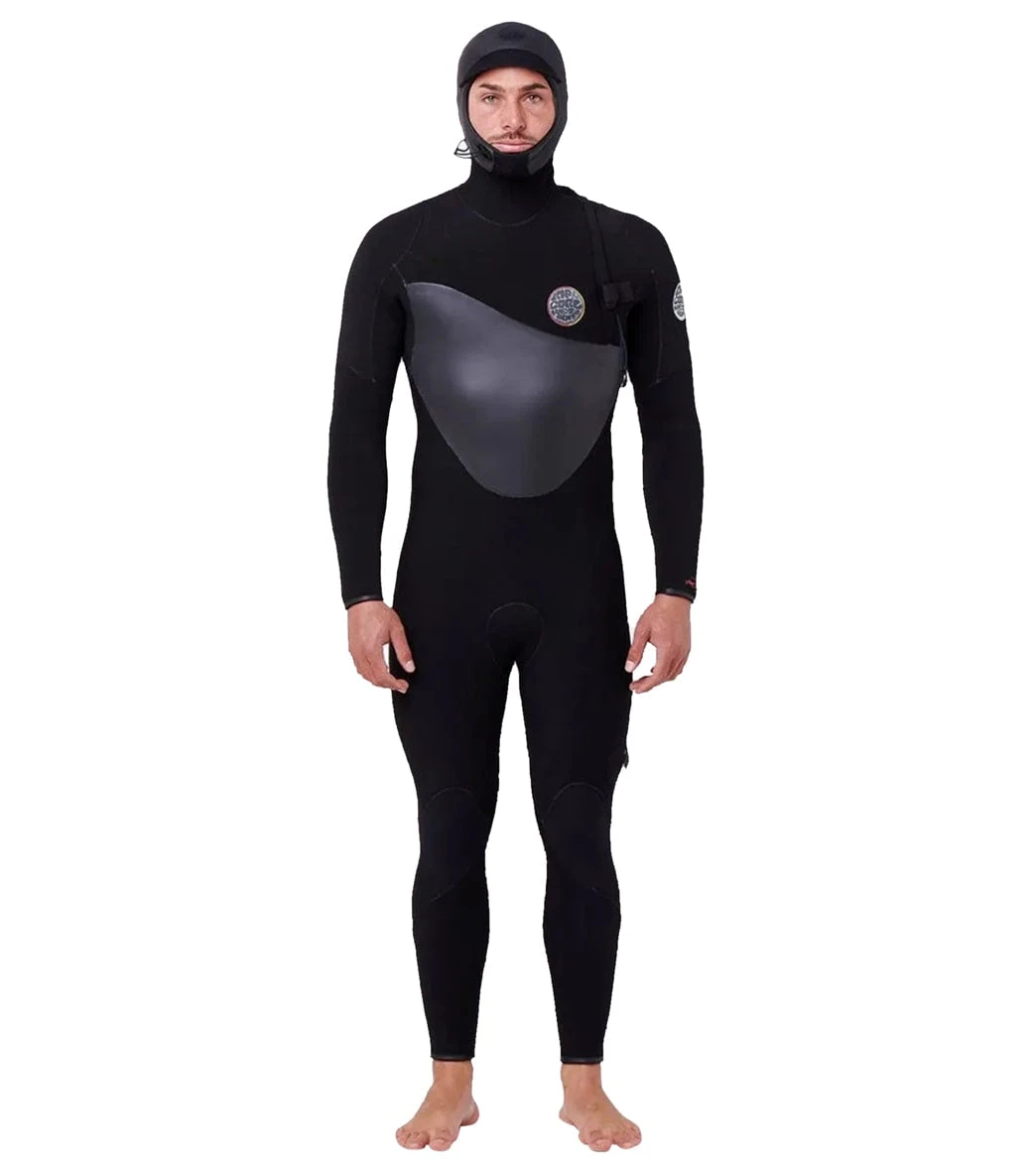 Rip Curl Men's 5/4mm Flashbomb Long Sleeve Heatseeker Hooded Zip Free Fullsuit Wetsuit