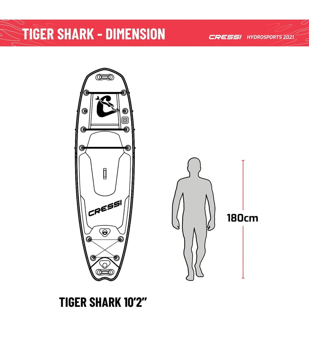 CRESSI Tiger Shark Multitask 10β2ββ Inflatable SUP Set - Image 9