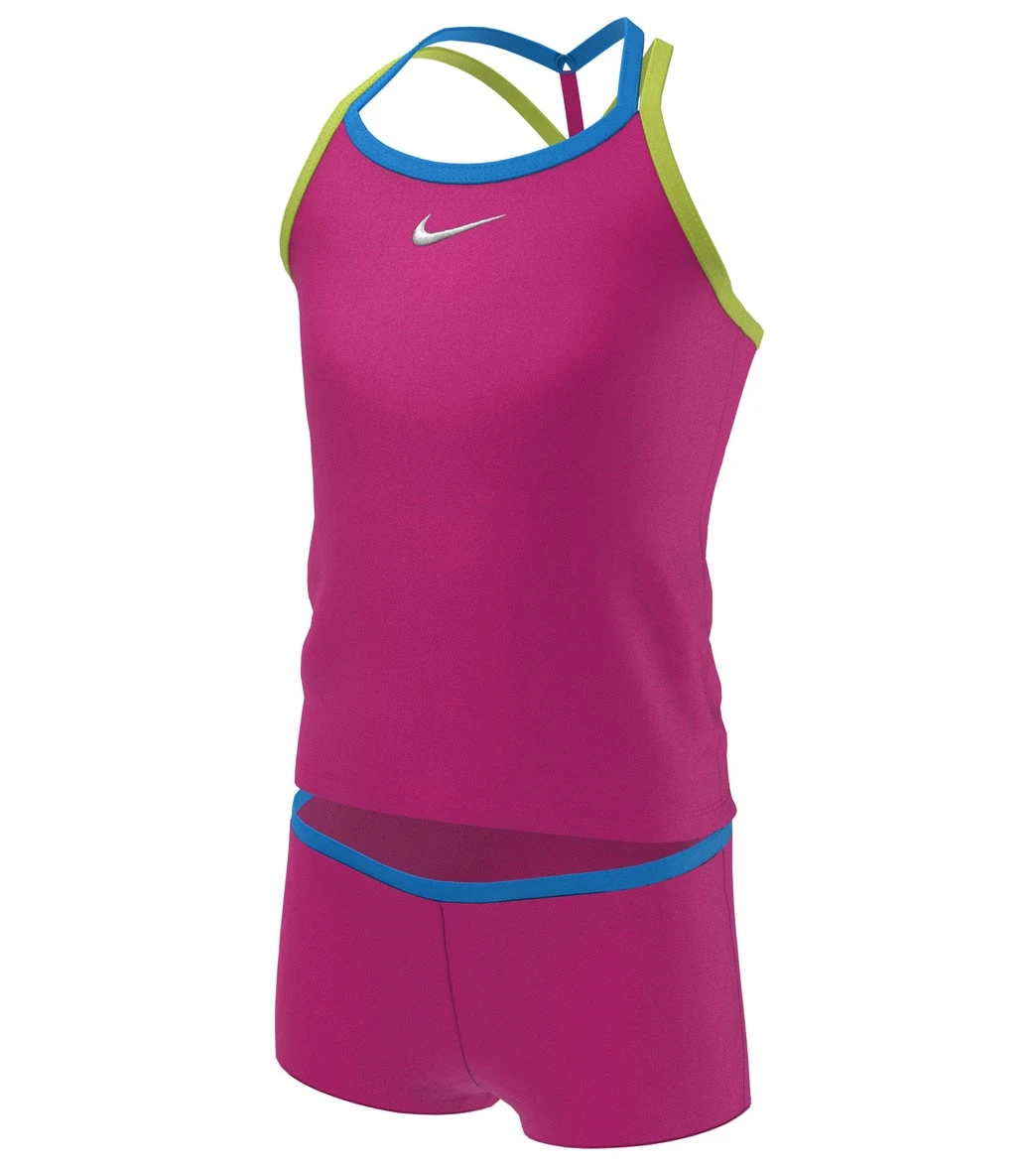 Nike Girls' Essential T-Crossback Two Piece Tankini Set (Big Kid)