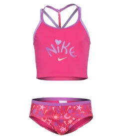 Nike Girls' Fun Forest T-Crossback Two Piece Midkini Set(Big Kid)