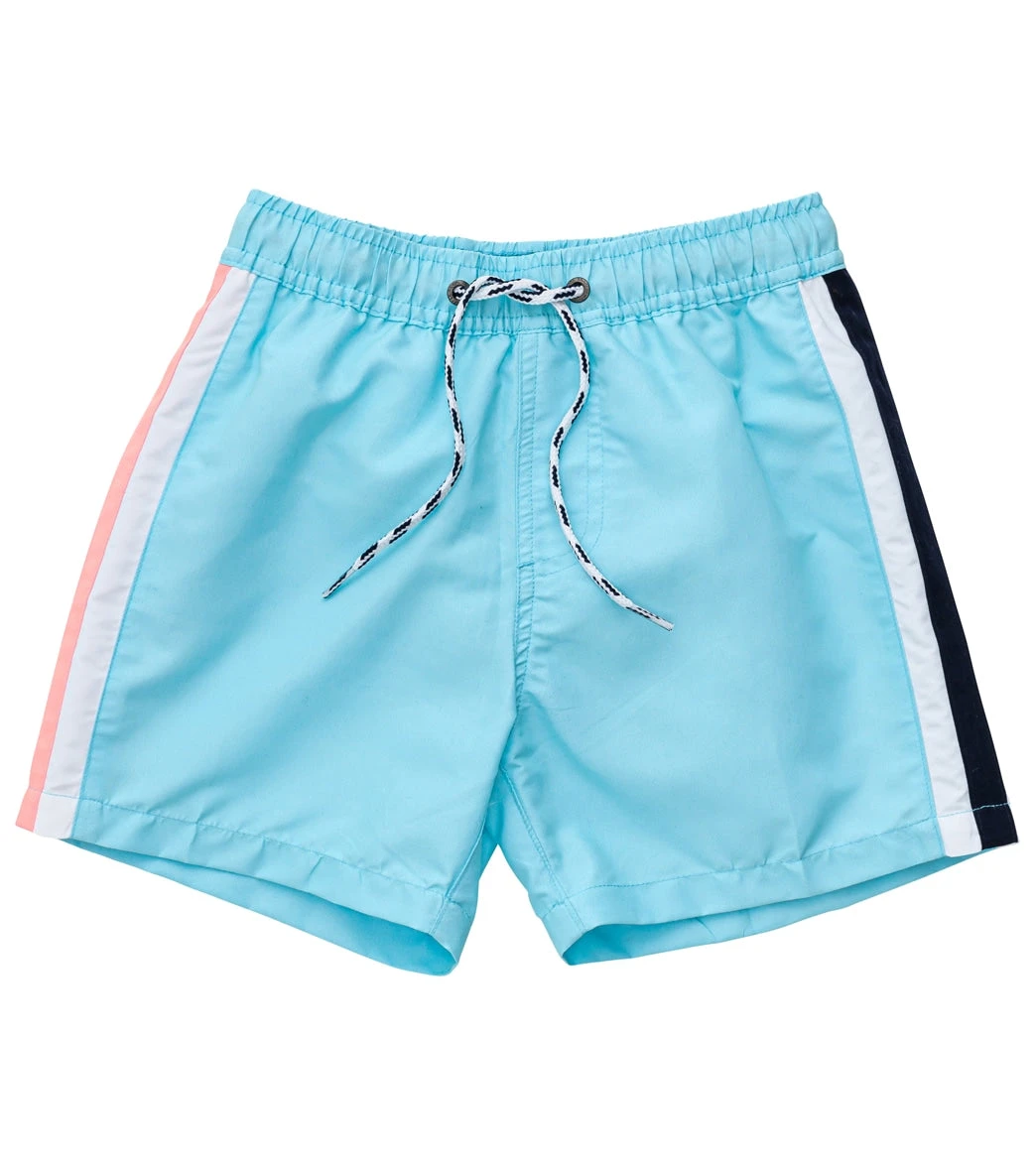 Boys' Blue Retro Stripe Volley Board Short (Toddler, Little Kid, Big Kid)