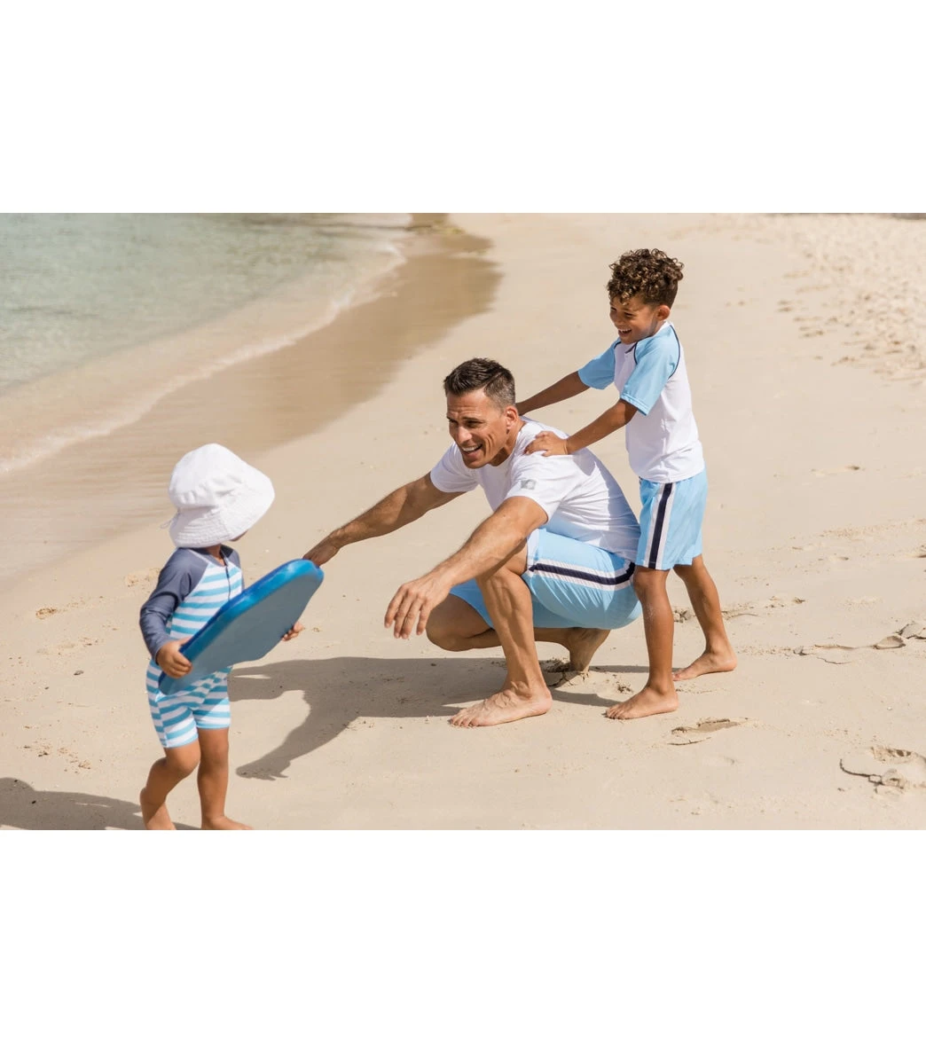 Boys' Blue Retro Stripe Volley Board Short (Toddler, Little Kid, Big Kid) - Image 5