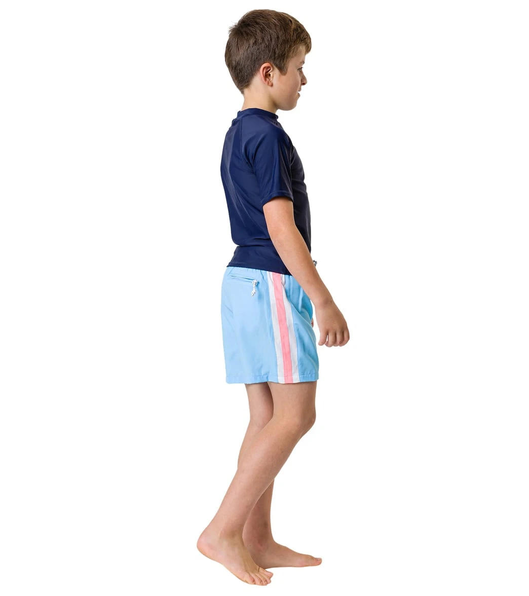 Boys' Blue Retro Stripe Volley Board Short (Toddler, Little Kid, Big Kid) - Image 7