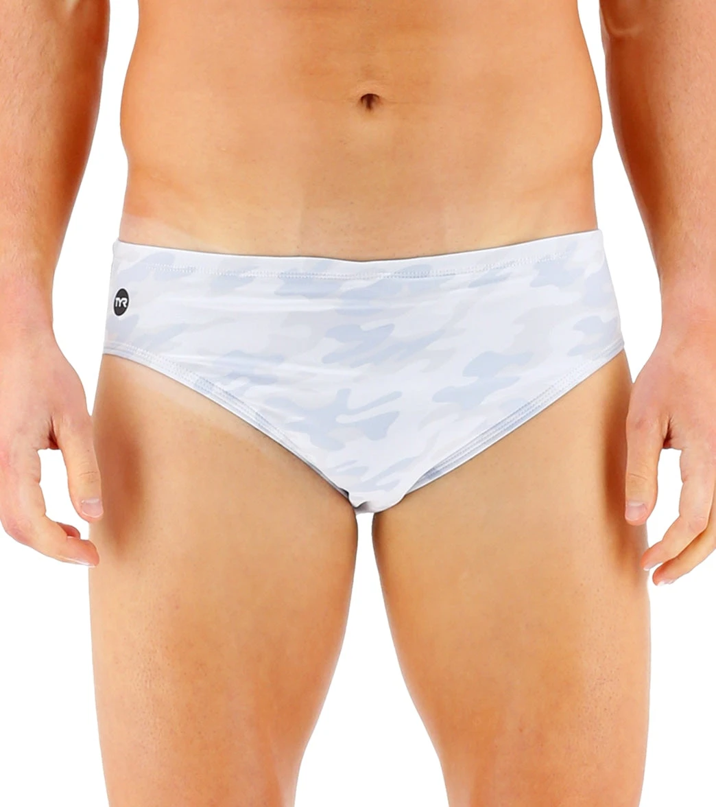 TYR Men's Whiteout Camo Racer Brief Swimsuit