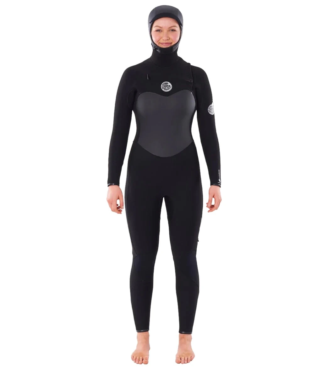 Rip Curl Women's 6/4 Flashbomb Long Sleeve Hooded Chest Zip Fullsuit Wetsuit