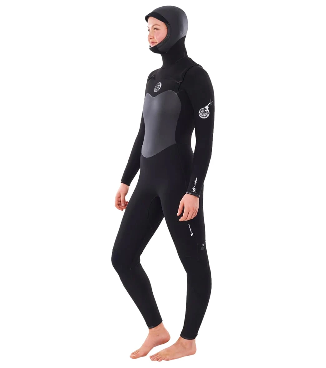 Rip Curl Women's 6/4 Flashbomb Long Sleeve Hooded Chest Zip Fullsuit Wetsuit - Image 2