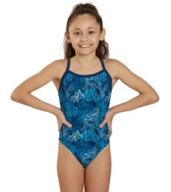 Coral Reef Thin Strap One Piece Swimsuit Youth (22 - 28)
