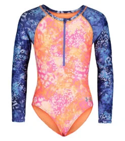 Under Armour Girls' UA Animal Tropic Long Sleeve One Piece Swimsuit (Toddler, Little Kid)