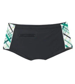 Men's Check Euro Leg Swim Trunks