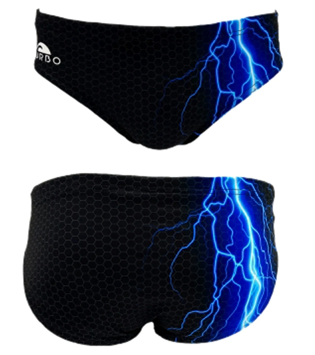 TURBO Men's Hex Storm Water Polo Brief Swimsuit